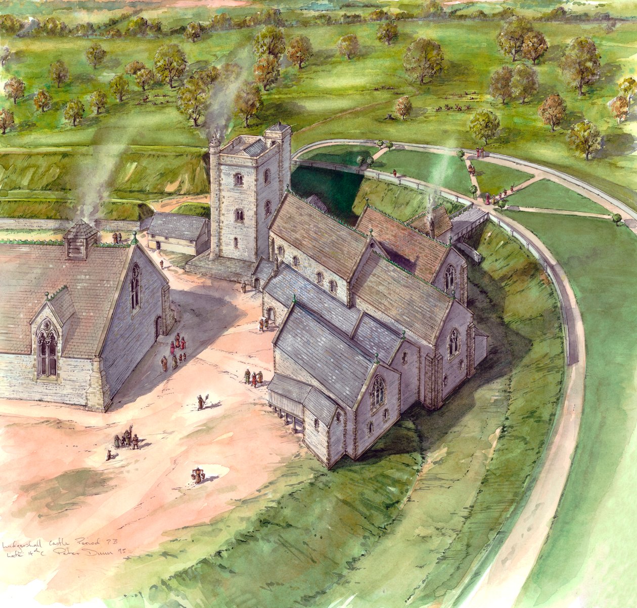 Hrad Ludgershall, konec 14. století, c1990-2010 od Peter Dunn