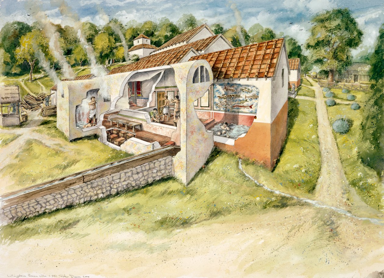 Lullingstone Roman Villa, c4. století, c1990-2010 od Peter Dunn
