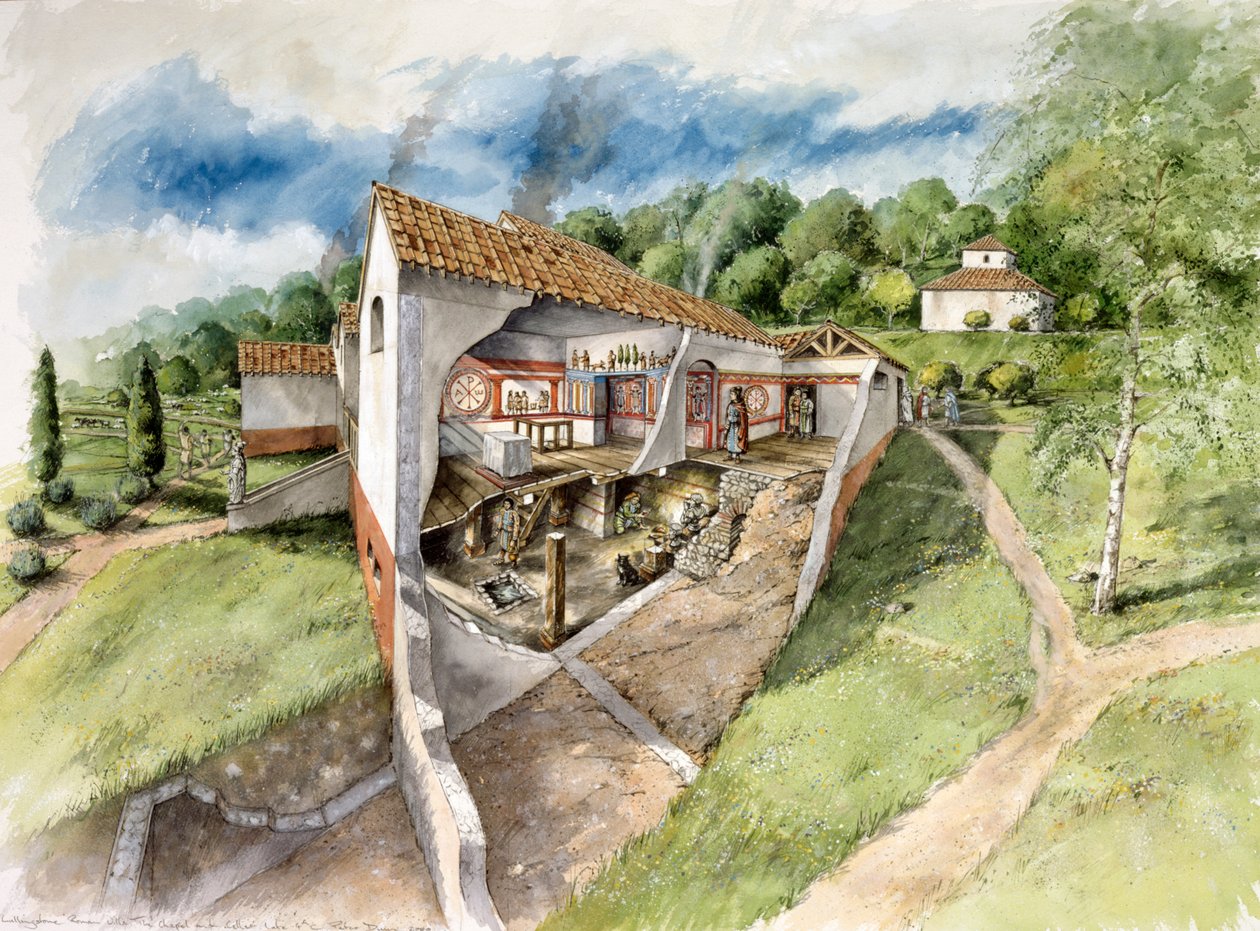 Lullingstone Roman Villa, c4. století, c1990-2010 od Peter Dunn