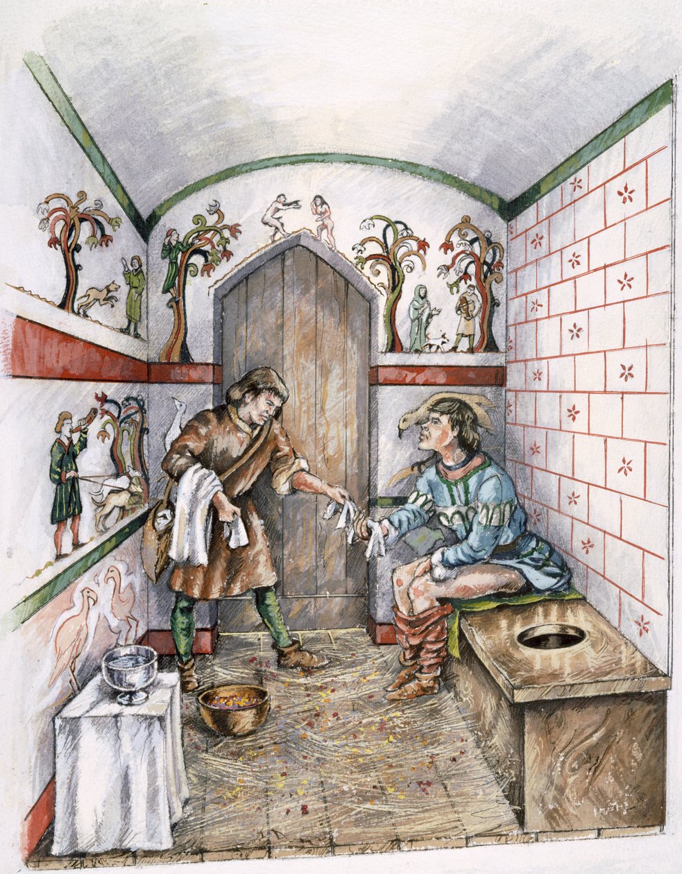 Středověká latrína, c1350, c1990-2010 od Peter Dunn