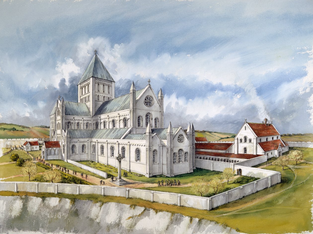 Stará katedrála Sarum, c1150, c1990-2010 od Peter Dunn