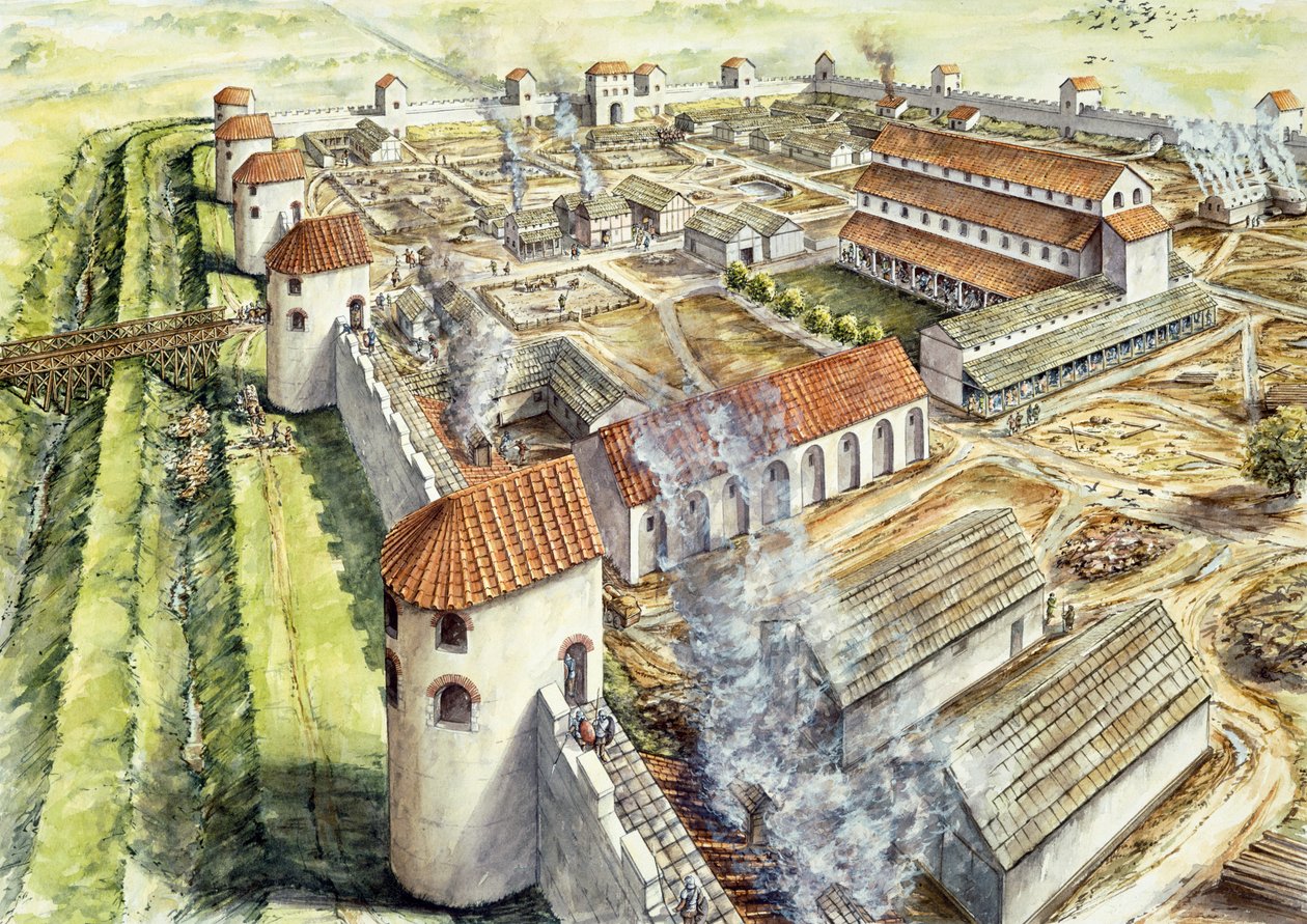 Hrad Portchester, AD345, c1990-2010 od Peter Dunn