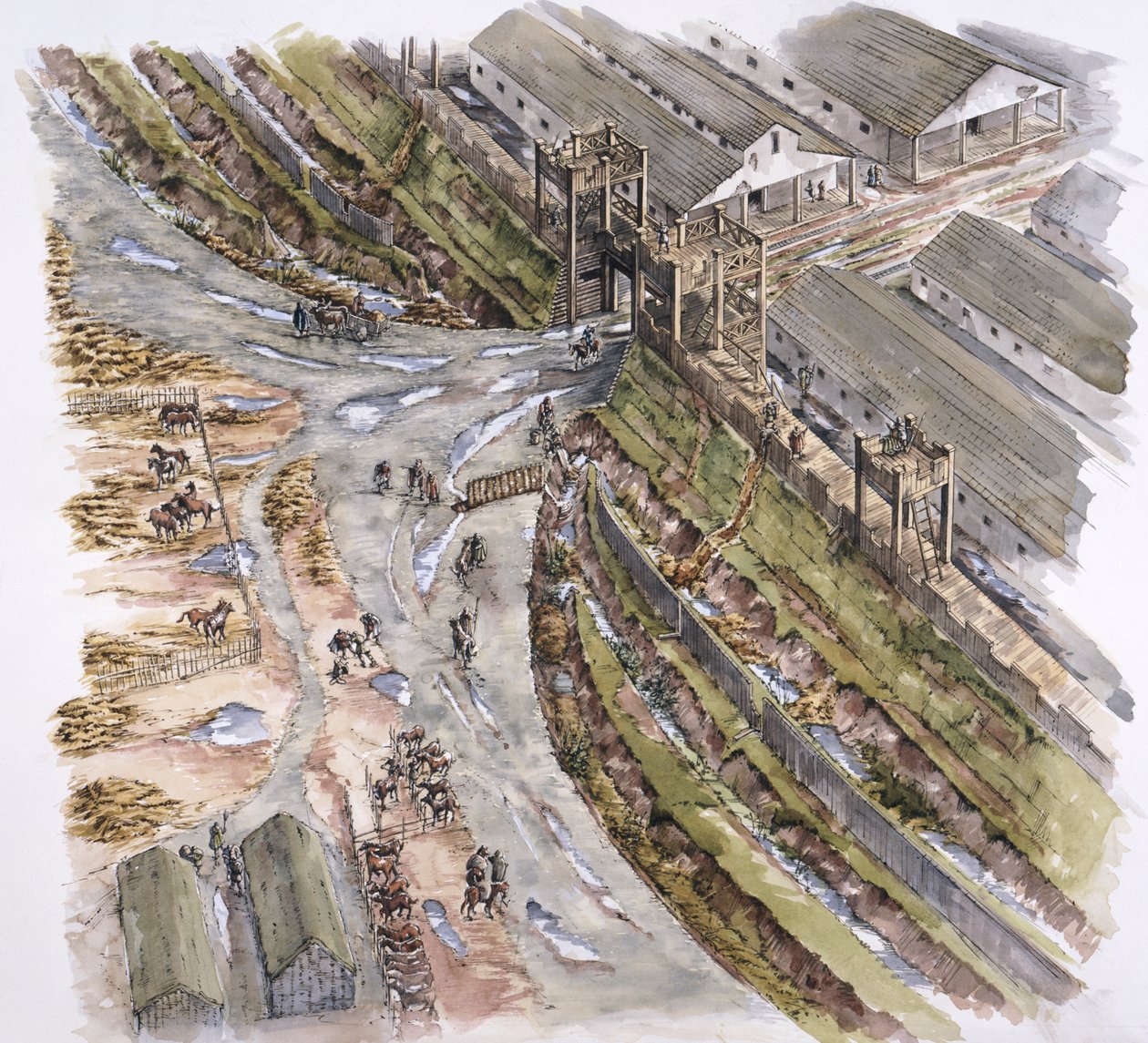 Ribchester Roman Fort, Lancashire, AD 60-70, 1996 od Peter Dunn