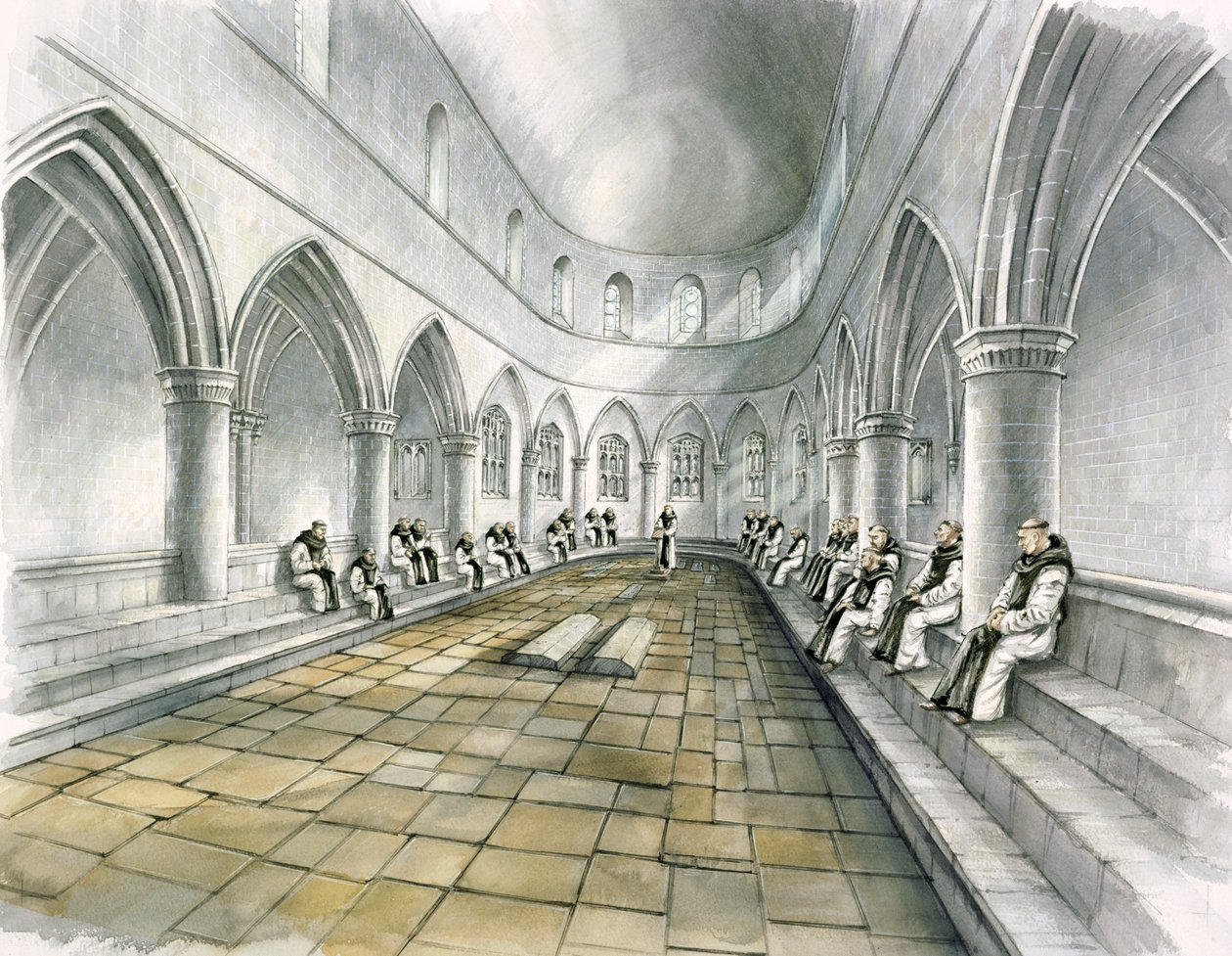 Opatství Rievaulx, 14. století, c1990-2010 od Peter Dunn
