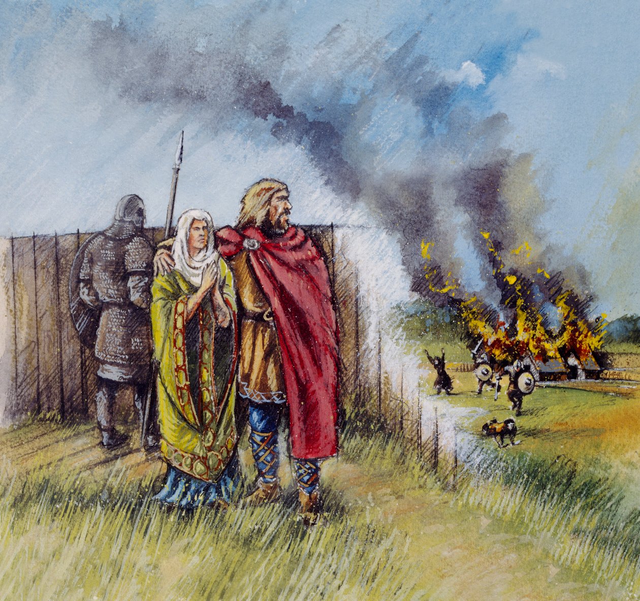 Saský muž a žena, c8. století, c1990-2010 od Peter Dunn