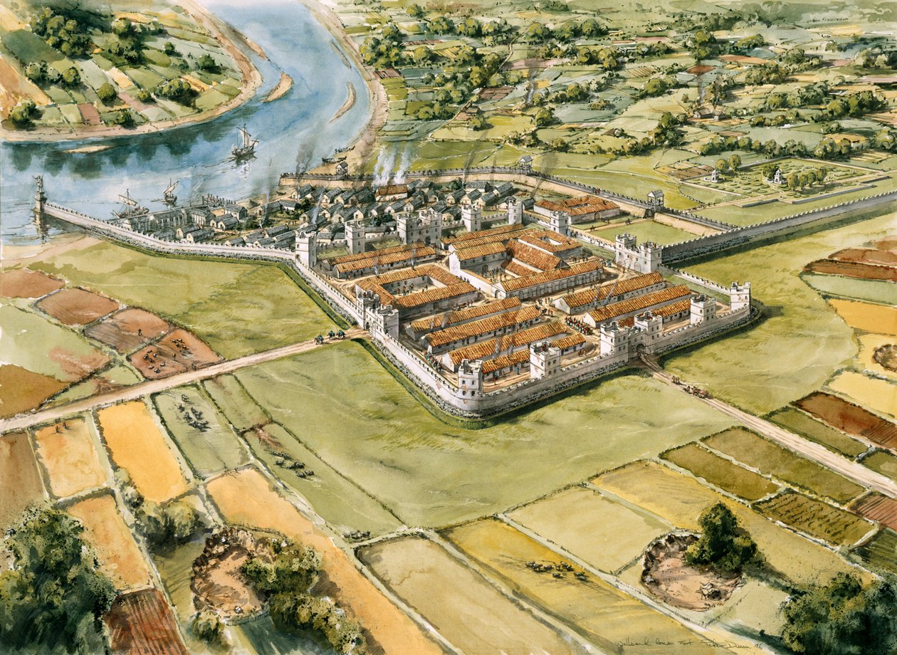 Římská pevnost Segedunum, c3. století, c1990-2010 od Peter Dunn