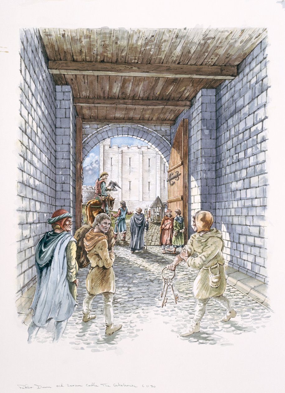 The Castle Gatehouse, Old Sarum, Wiltshire, c1130, 1994 od Peter Dunn