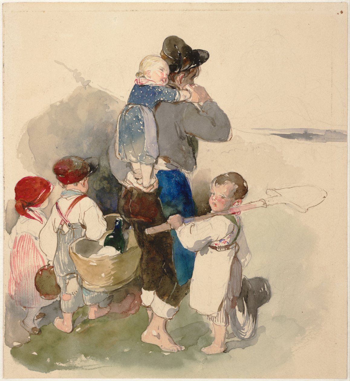Děti na cestě k práci na poli, c. 1840 od Peter Fendi