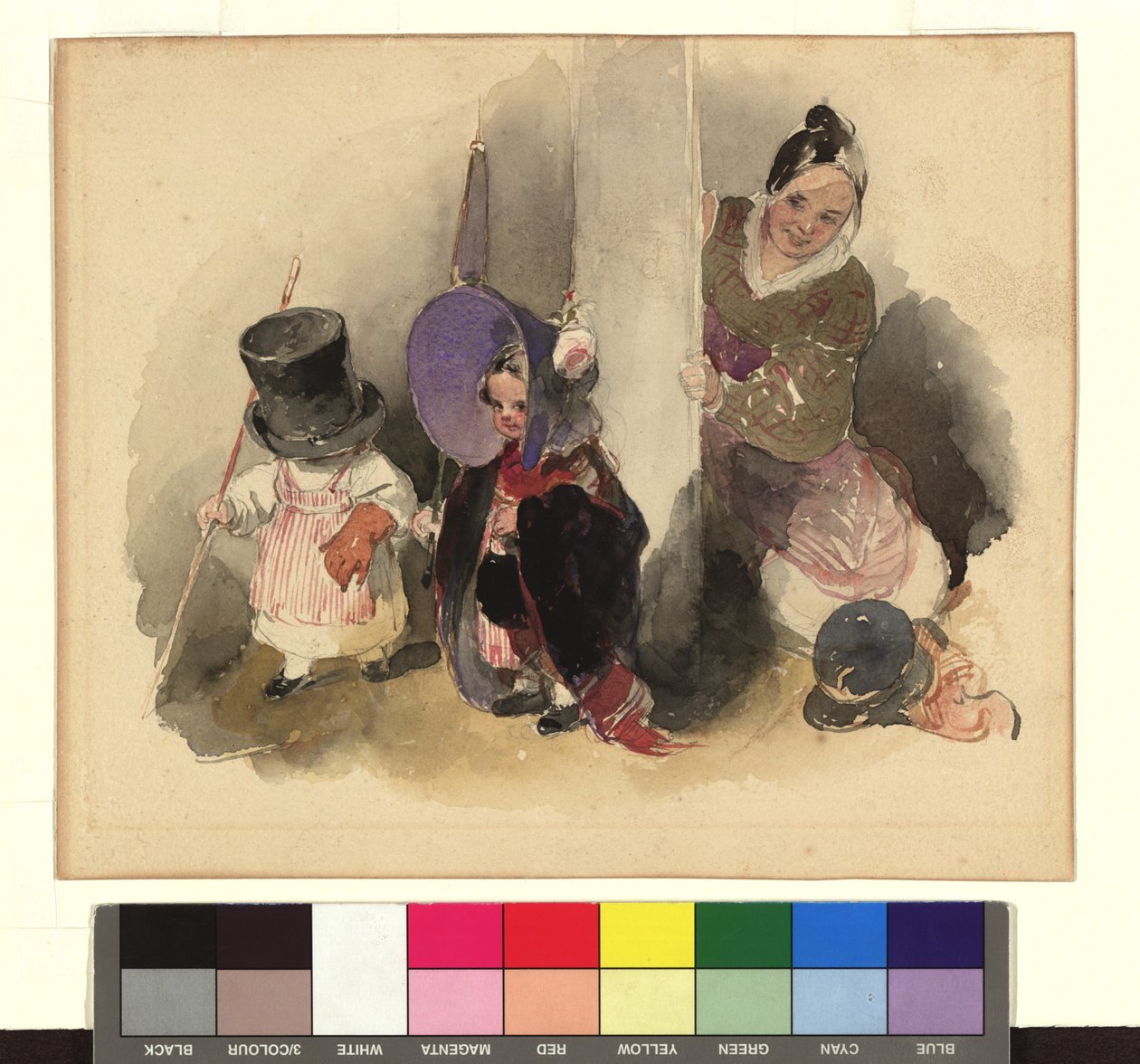 Mutter mit spielenden Kindern (Der kleine Gerngross) od Peter Fendi
