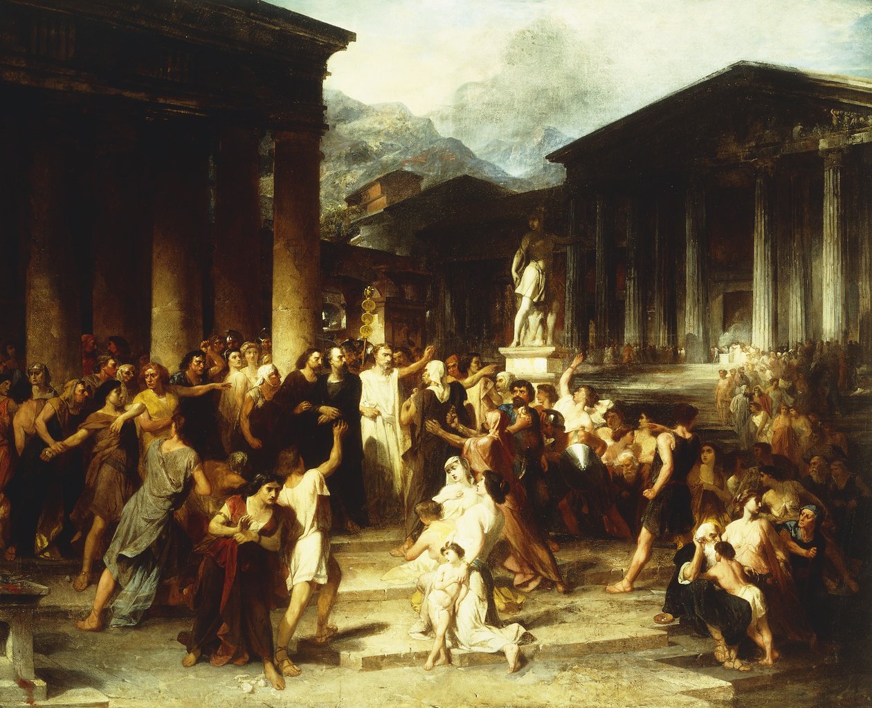 Shromáždění před chrámem, od Peter Frederick Rothermel