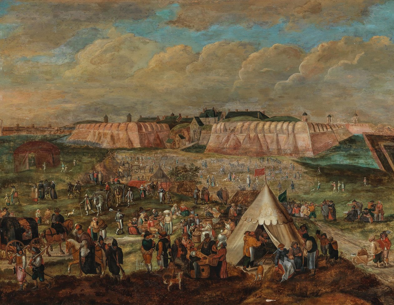 Obléhání španělského hradu v Antverpách. od Peter Goetkind the Younger