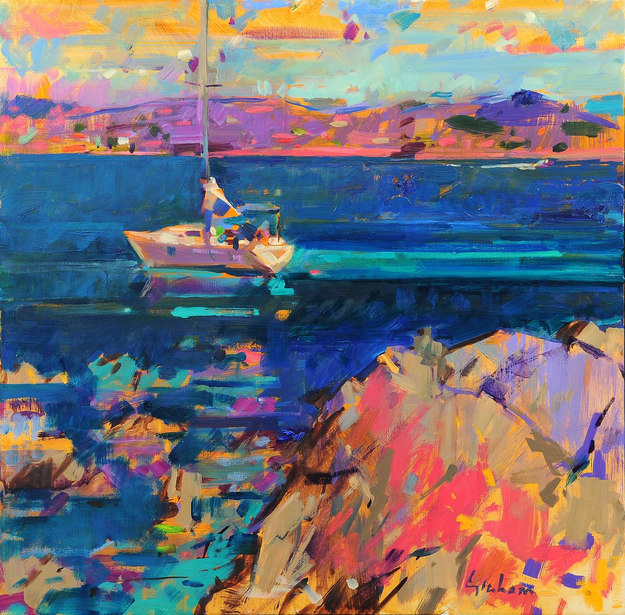 V Anchor, St Tropez Coast od Peter Graham (Contemporary)