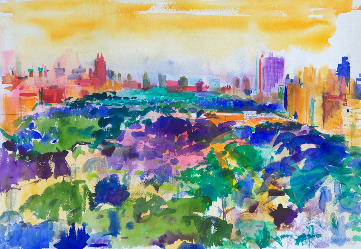 Central Park, New York, 2011 (wc na papíře) od Peter Graham (Contemporary)
