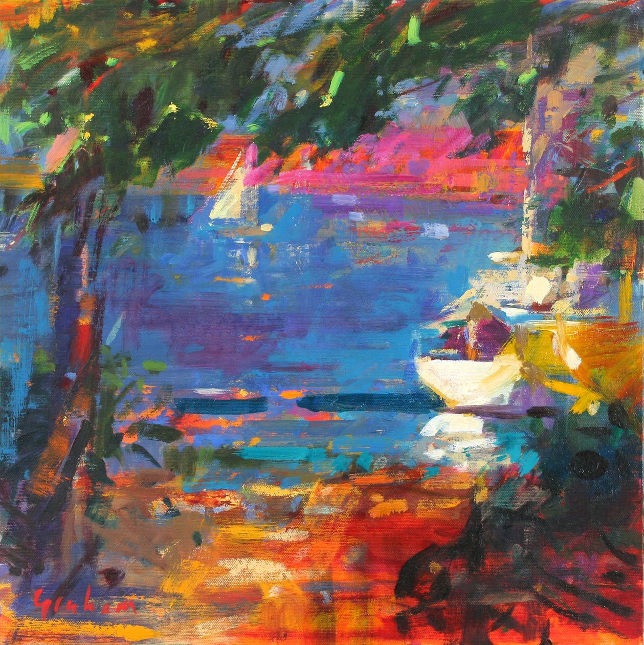 Eden Roc, 2017 (olej na plátně) od Peter Graham (Contemporary)