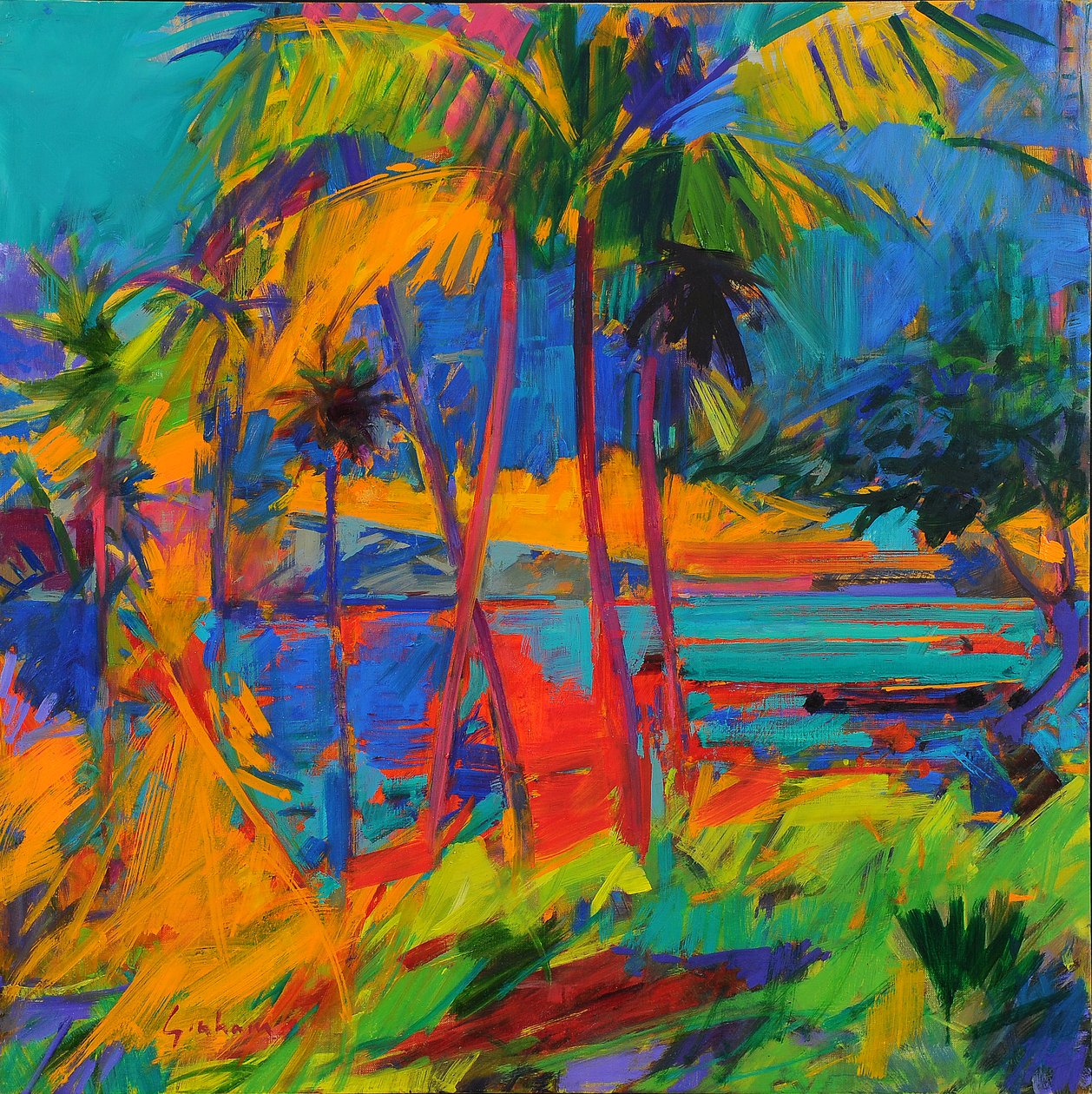 Hawaii Optical, 2024 (olej na plátně) od Peter Graham