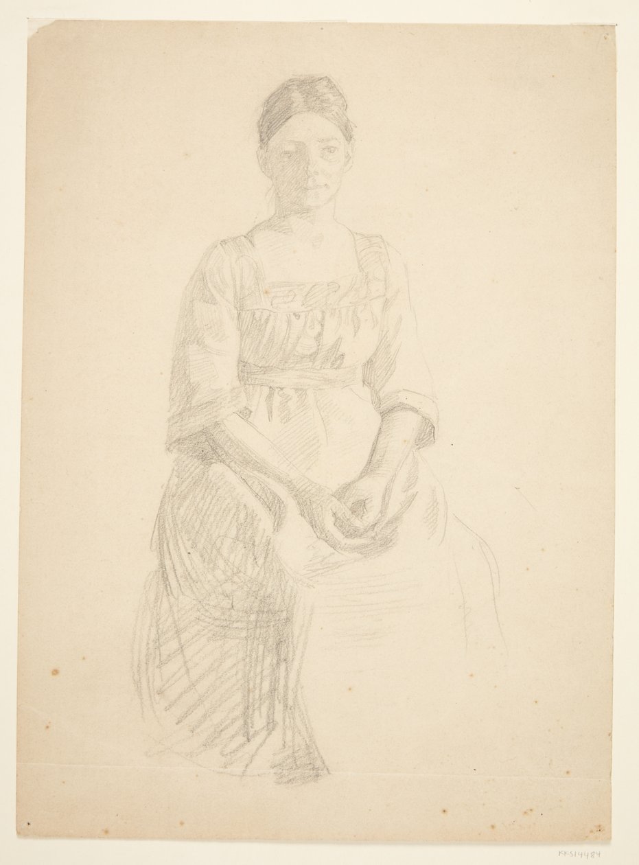 Umělcova manželka sedí jako model pro portrét paní Thory Karl Madsen pro obraz: Inaugurace Faaborgova muzea (1910-11) od Peter Hansen