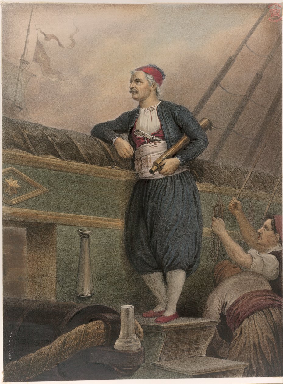 Řecký námořník na palubě lodi, z „Alba řeckého hrdinství, aneb Deliverance of Greece“ od Peter Heinrich Lambert von Hess