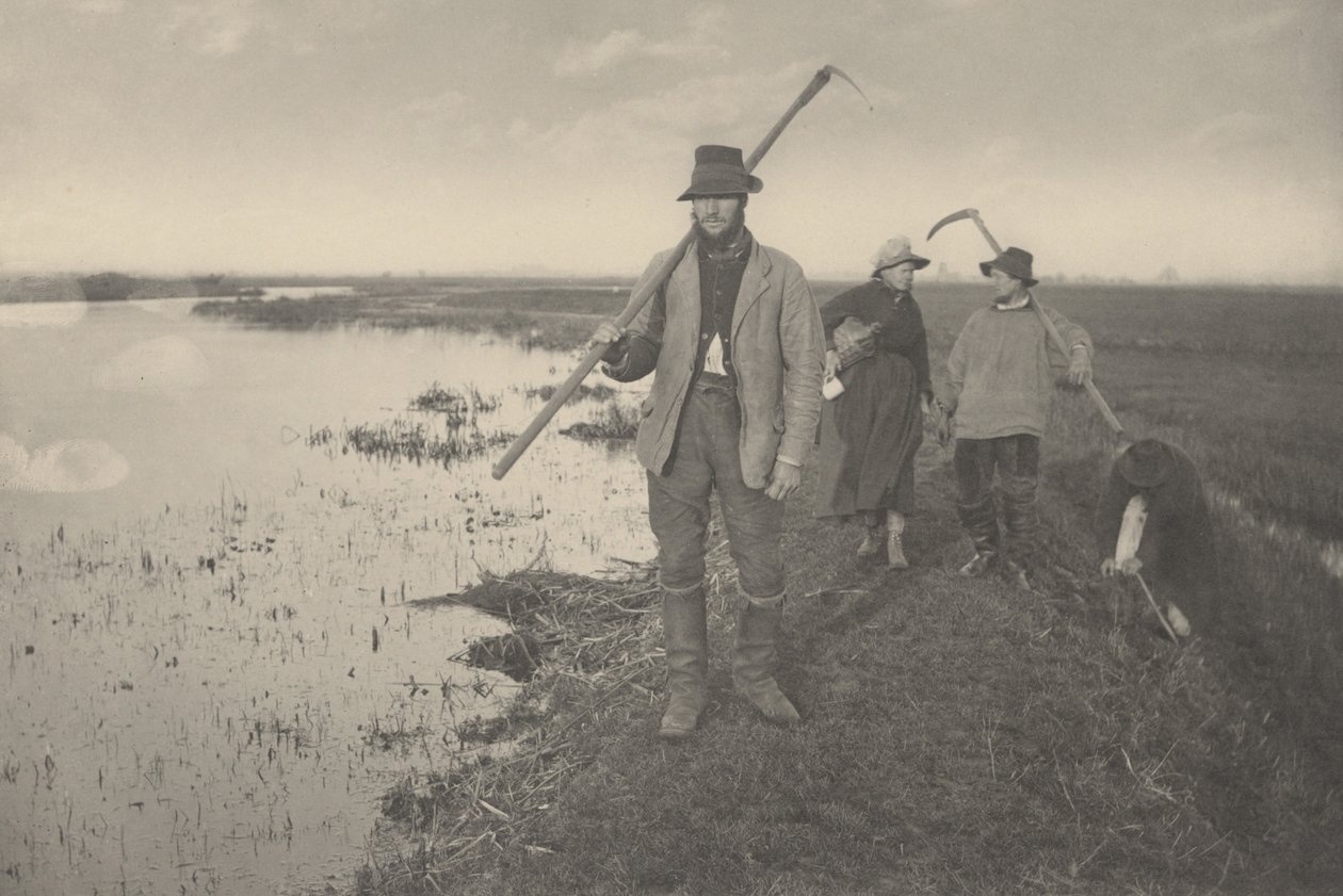 Coming Home from the Marshes, 1886. Tvůrci: Dr. Peter Henry Emerson, Thomas Frederick Goodall. od Peter Henry Emerson, Thomas Frederick Goodall