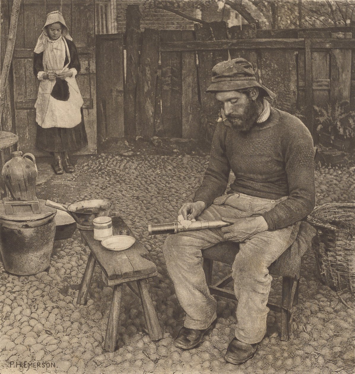 Rybář doma od Peter Henry Emerson