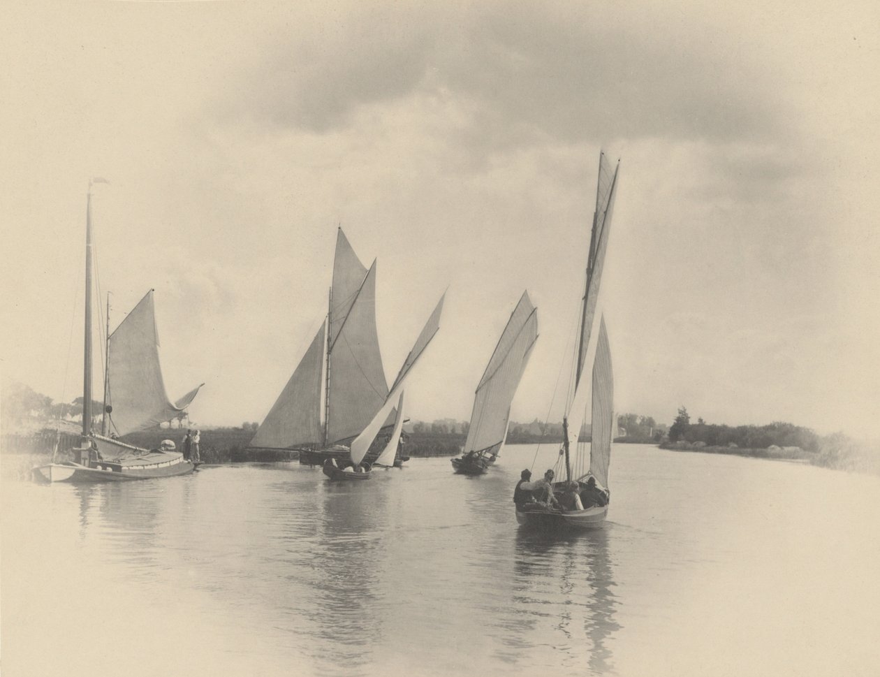 Plachtařský zápas v Horningu,1885 (foto) od Peter Henry Emerson
