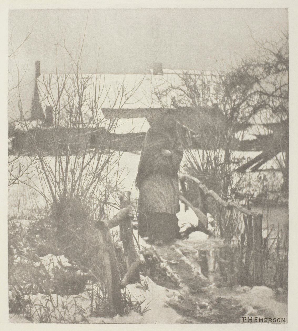Kluzká cesta – zimní scéna (Norfolk) od Peter Henry Emerson