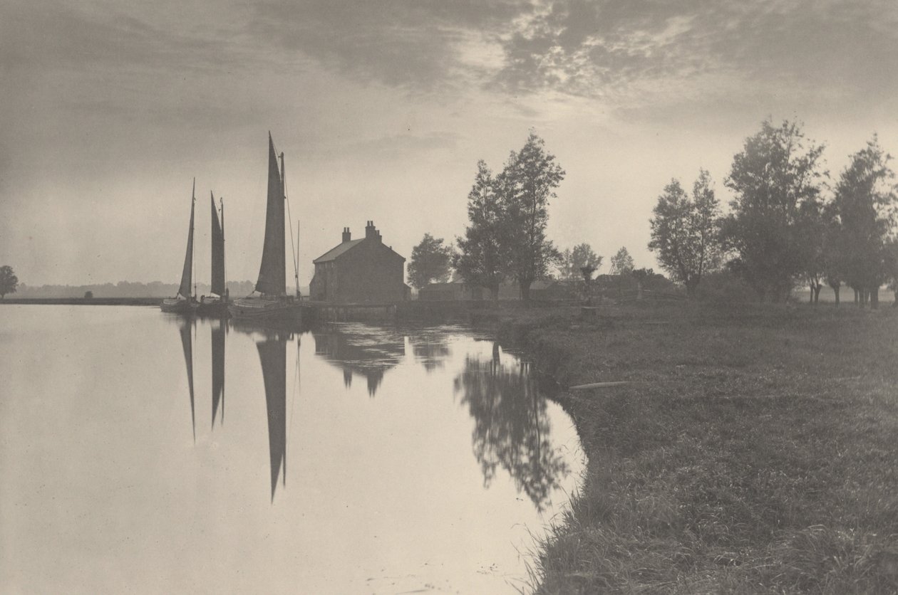 Cantley: Vlčice čekající na příliv a odliv, 1886 (foto) od Peter Henry Emerson
