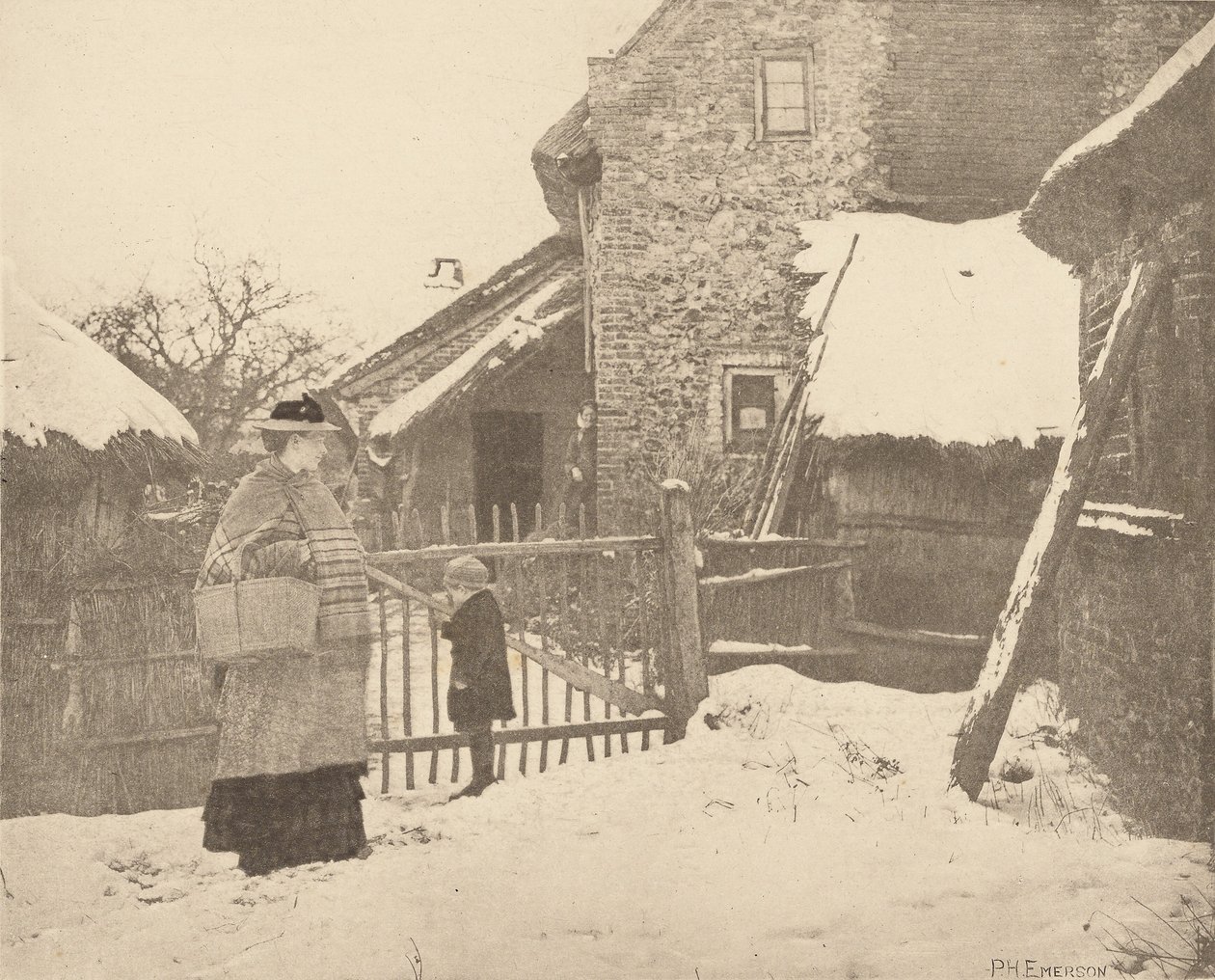 Na trh - zimní scéna od Peter Henry Emerson