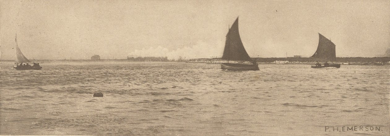 Na vodě Breydon - blížící se mořská mlha od Peter Henry Emerson