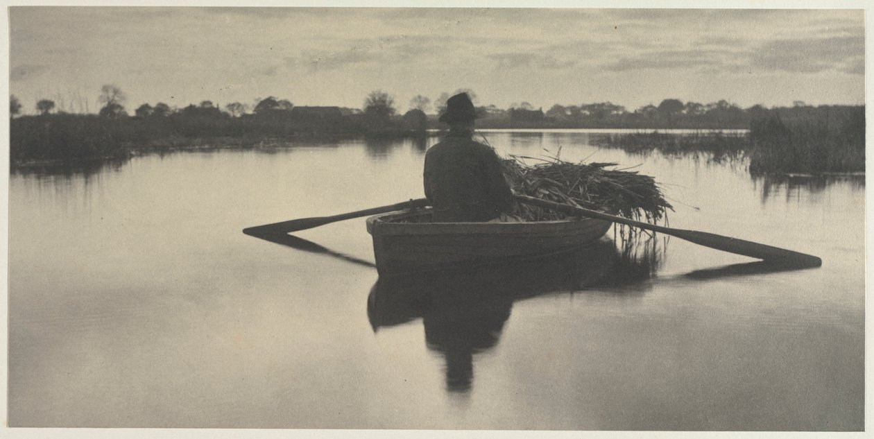 Rowing Home the Schoof-Stuff ze života a krajiny na Norfolk Broads, 1886, deska XXI, 1886. od Peter Henry Emerson