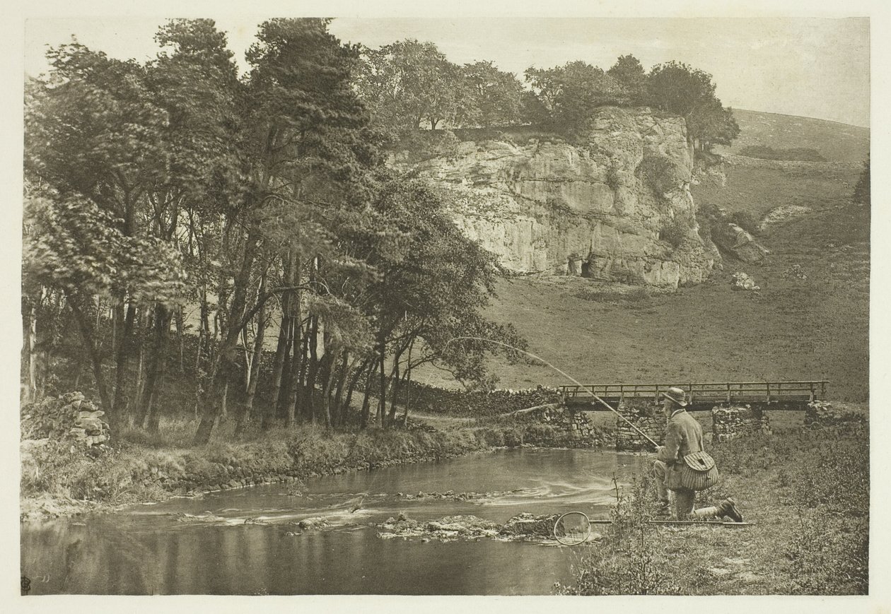 Wolfscote Bridge a Franklyn Rock, Beresford Dale od Peter Henry Emerson