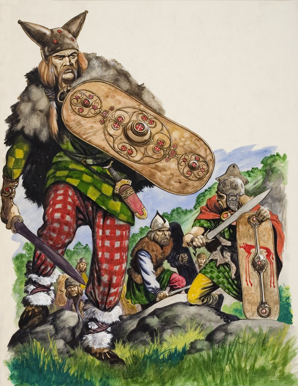 Keltští válečníci (kvaš na papíře) od Peter Jackson