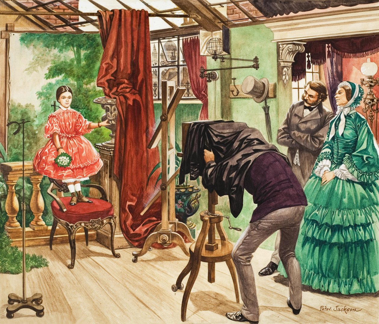 Fotografování v 19. století (kvaš na papíře) od Peter Jackson