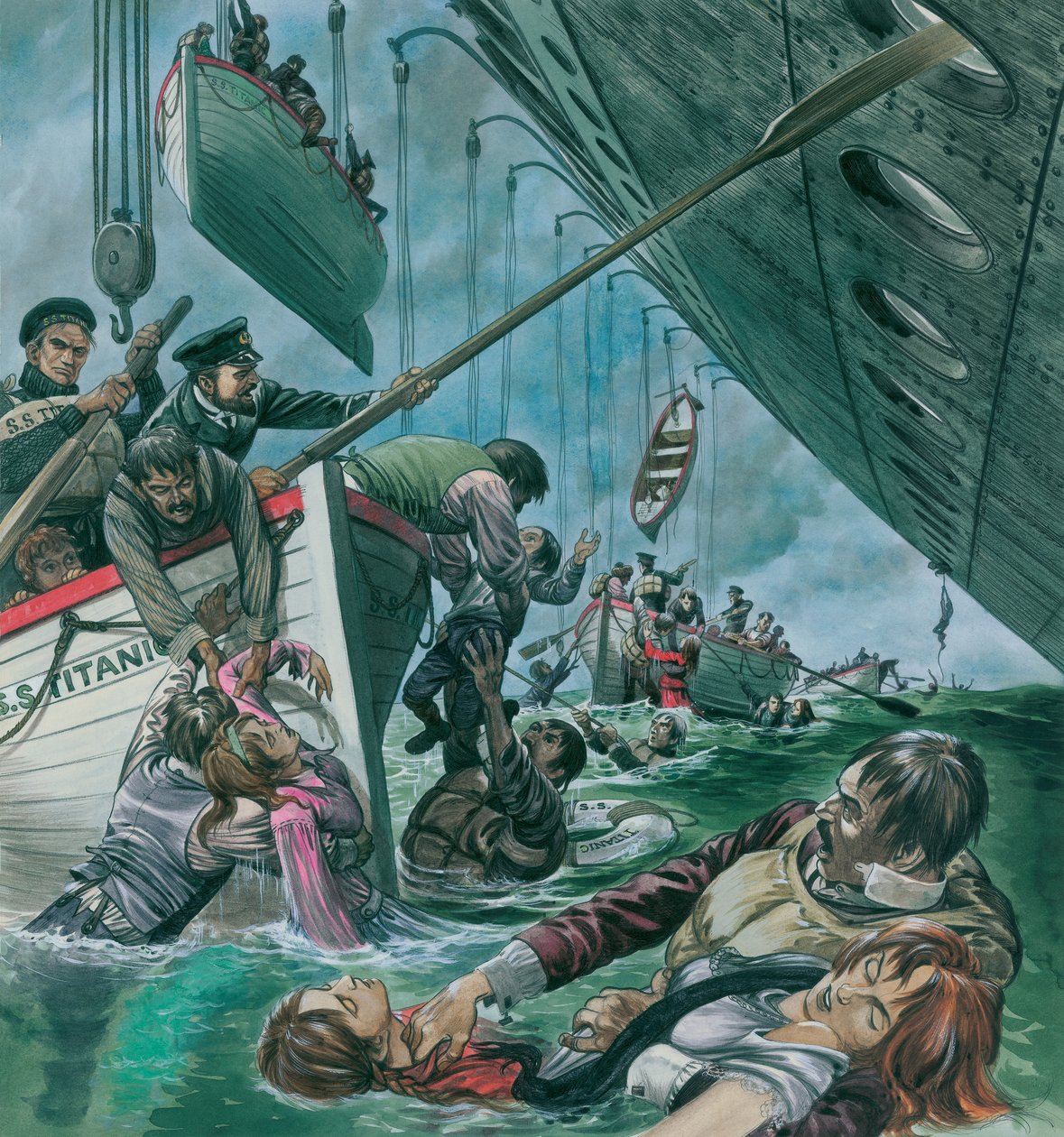 Potopení Titaniku (kvaš na papíře) od Peter Jackson