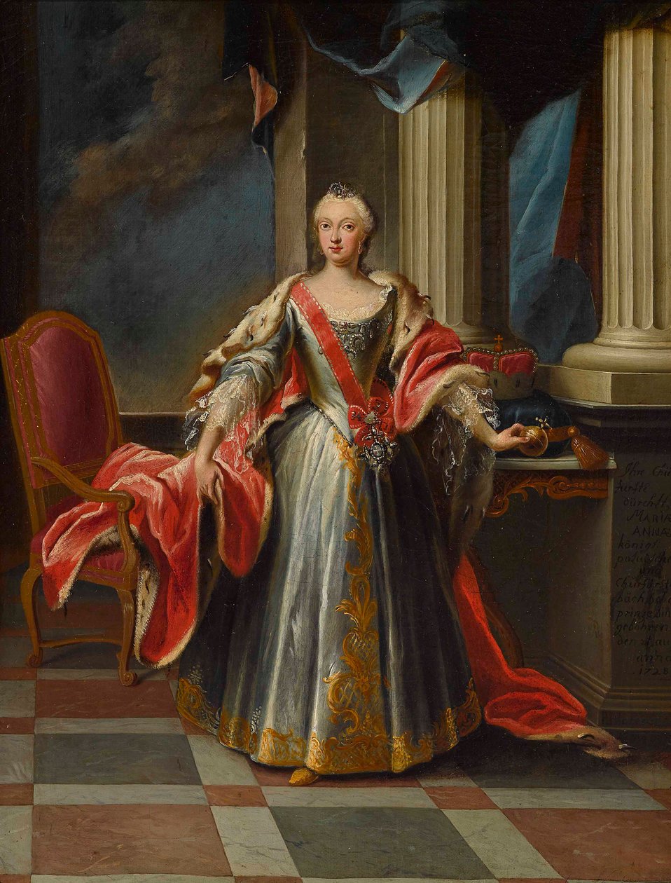 Portrét Marie Anny Sofie Saské 1728-1797, bavorská kurfiřta. od Peter Jacob Horemans
