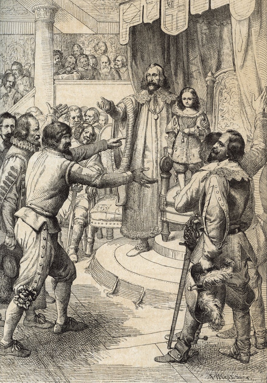 Královna Christine ze Švédska (1626-1689) dítě zemřelo v listopadu 1632 (Christina, Švédská královna jako dítě v době smrti jejího otce Gustava II Adolpha) Pen čerpající z „Historische Memorabilian des in-und Auslandes“ ) Anton od Peter Johann Nepomuck Geiger
