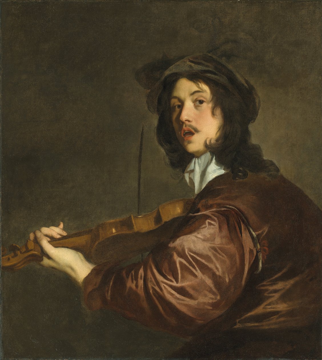 Muž hrající na housle, možná portrét umělce od Peter Lely