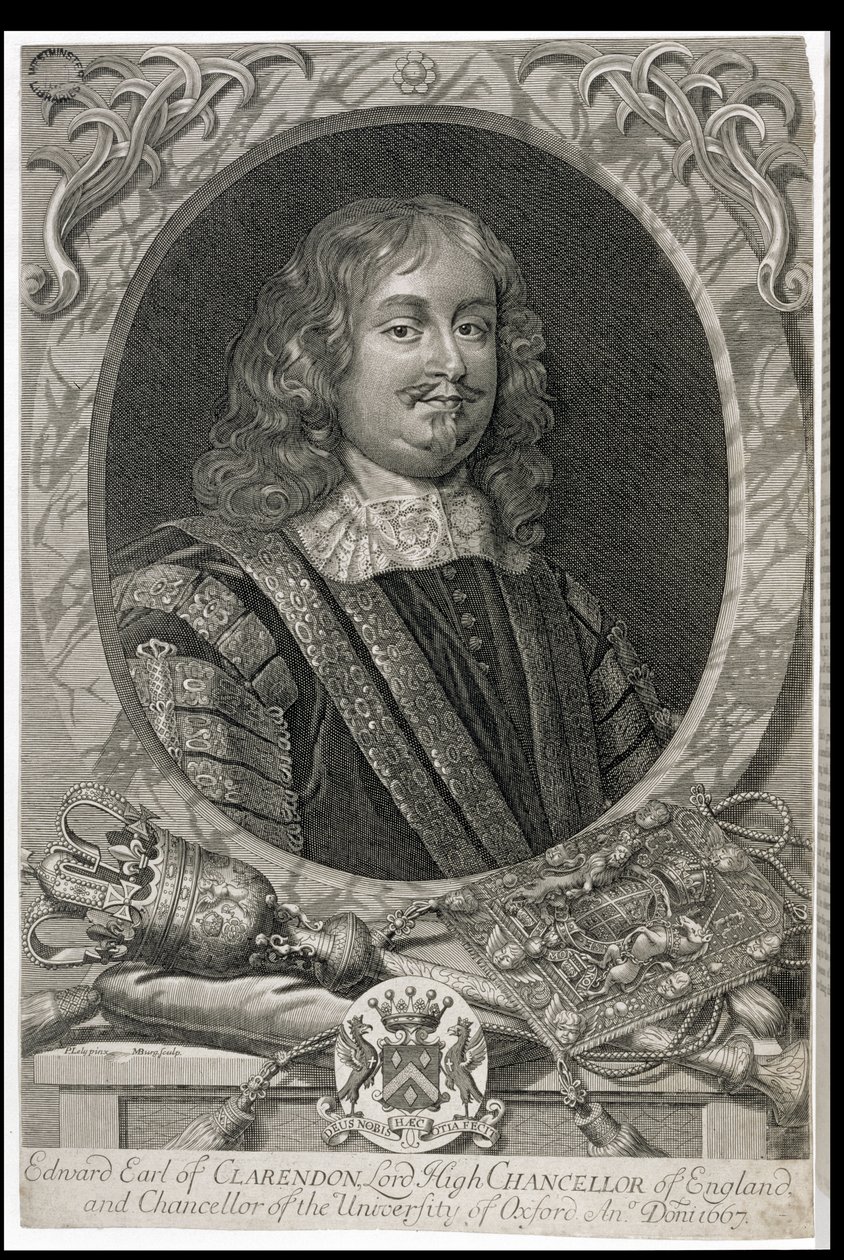 Edward Hyde, 1. hrabě z Clarendonu (1609-74), ryl M. Burg od Peter Lely