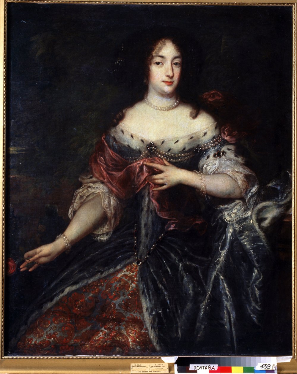 Portrét francouzské královny Henriette Marie (1609-1669). Portrét francouzské královny Henrietty Marie (1609-1669). Obraz sira Petera Lelyho (1618-1680). Anglické umění, barokní styl. Olej na plátně. Regionální muzeum umění, Poltava, Ukrajina od Peter Lely