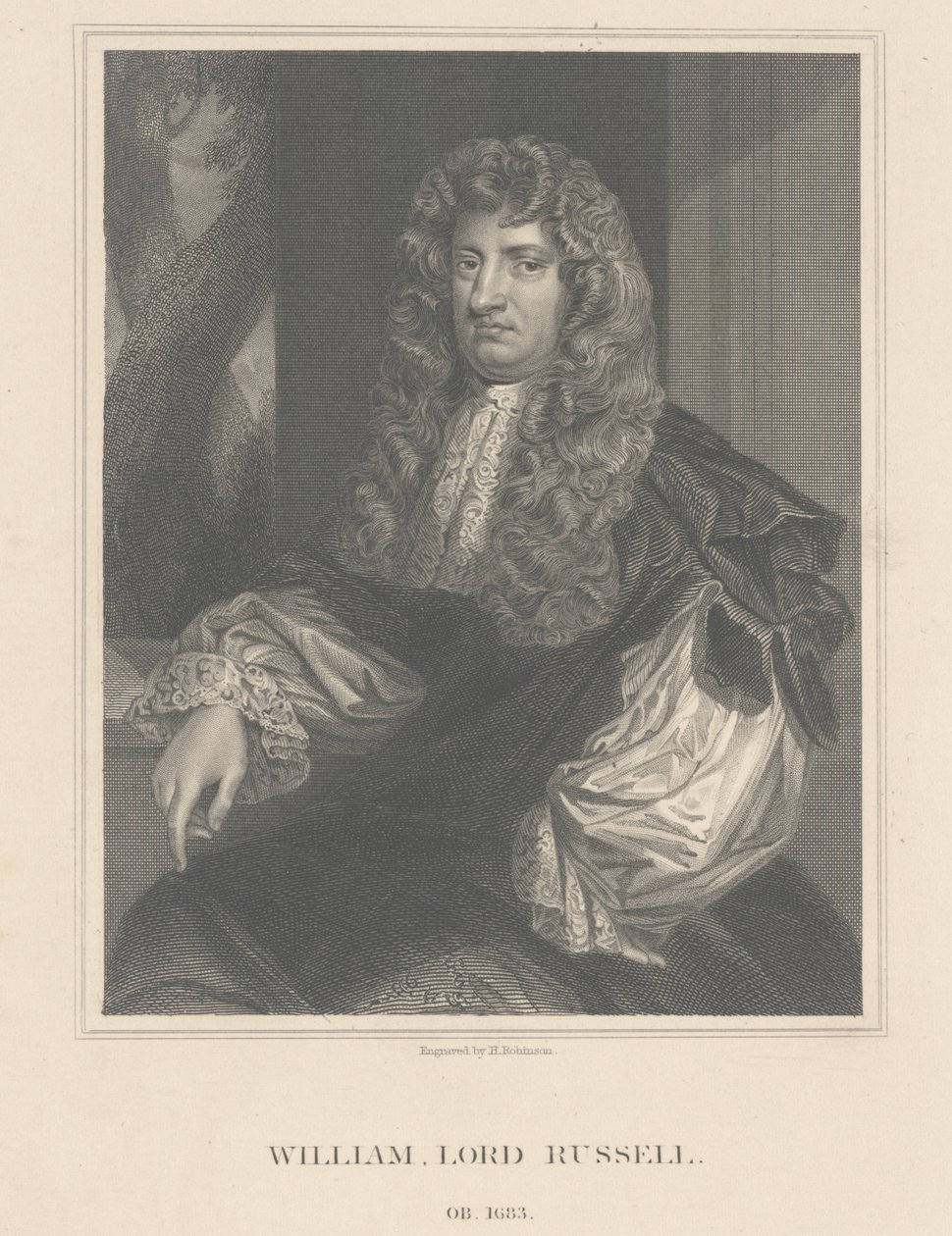 Portrét lorda Williama Russella, vyryl H. Robinson od Peter Lely