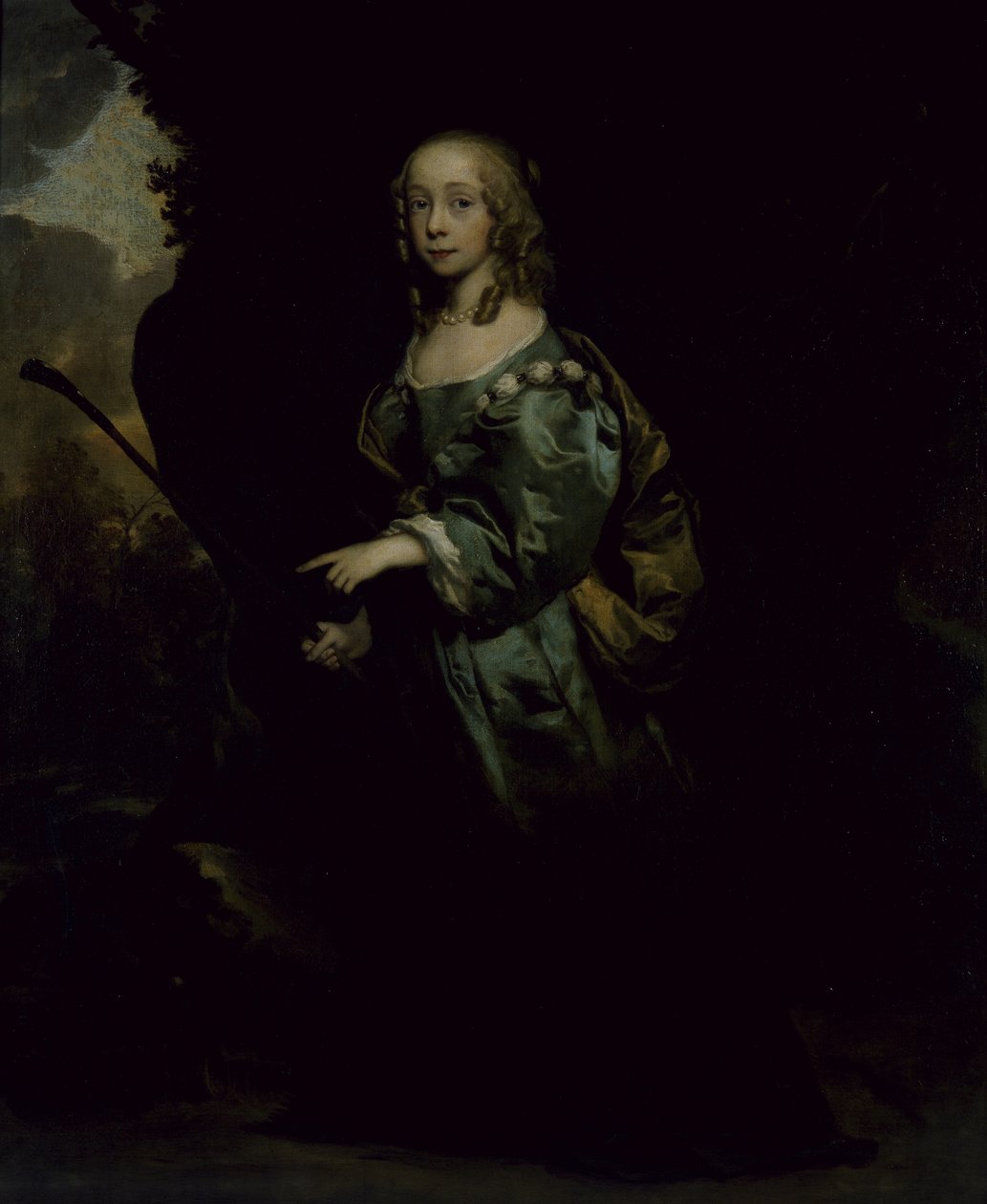 Portrét mladé dívky v zeleném (olej na plátně) od Peter Lely