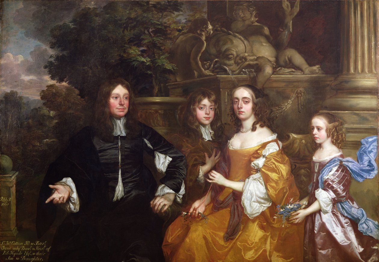 Sir John Cotton a jeho rodina od Peter Lely