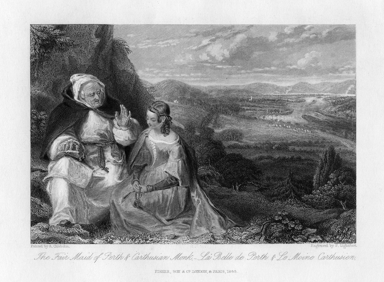 Slušná panna z Perthu a kartuziánský mnich, 1845 od Peter Lightfoot
