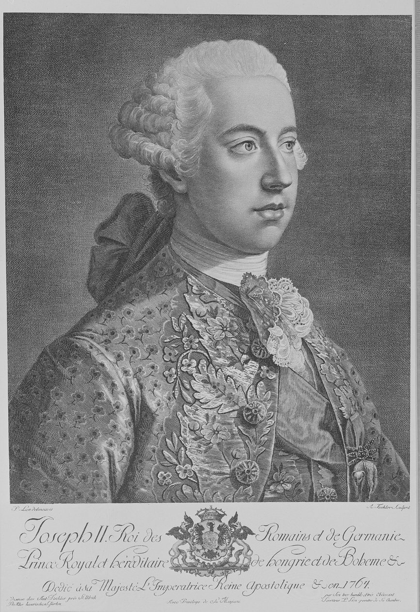Josef II., císař Svaté říše římské, ryl Anton Tischler od Peter Lion
