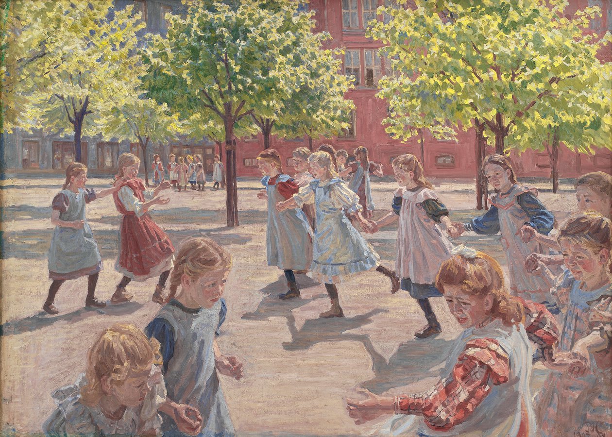 Hrající si děti, Enghave Square, 1907-08 od Peter Marius Hansen