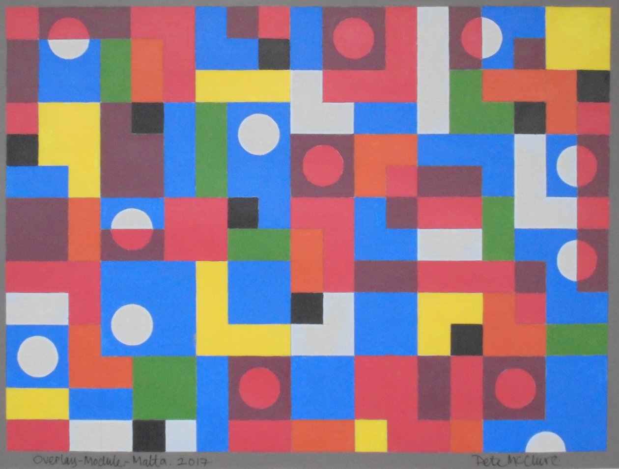 OVERLAY-MODUL-MALTA, 2017 (AKRYL NA PAPÍŘE) od Peter McClure