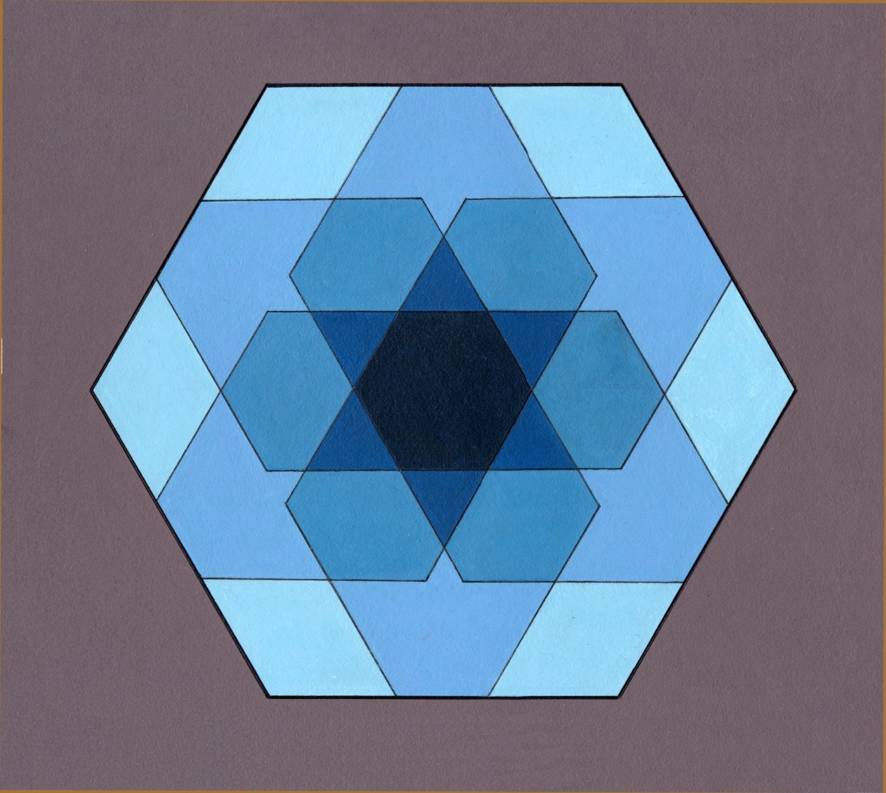 Overlaying Hexagons, 2009 (akryl na desce) od Peter McClure