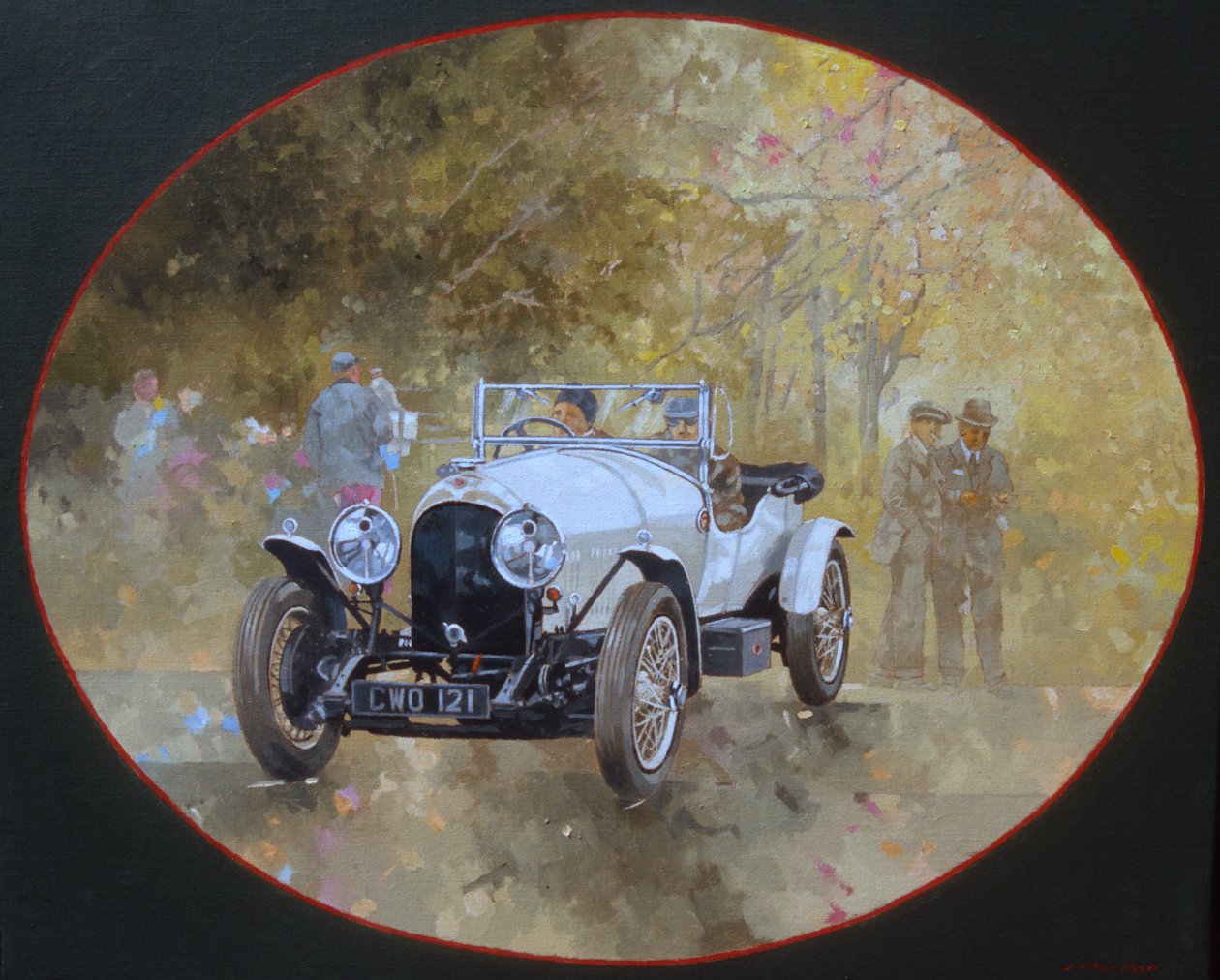 3litrový Bentley v Kelmarsh (olej na plátně) od Peter Miller