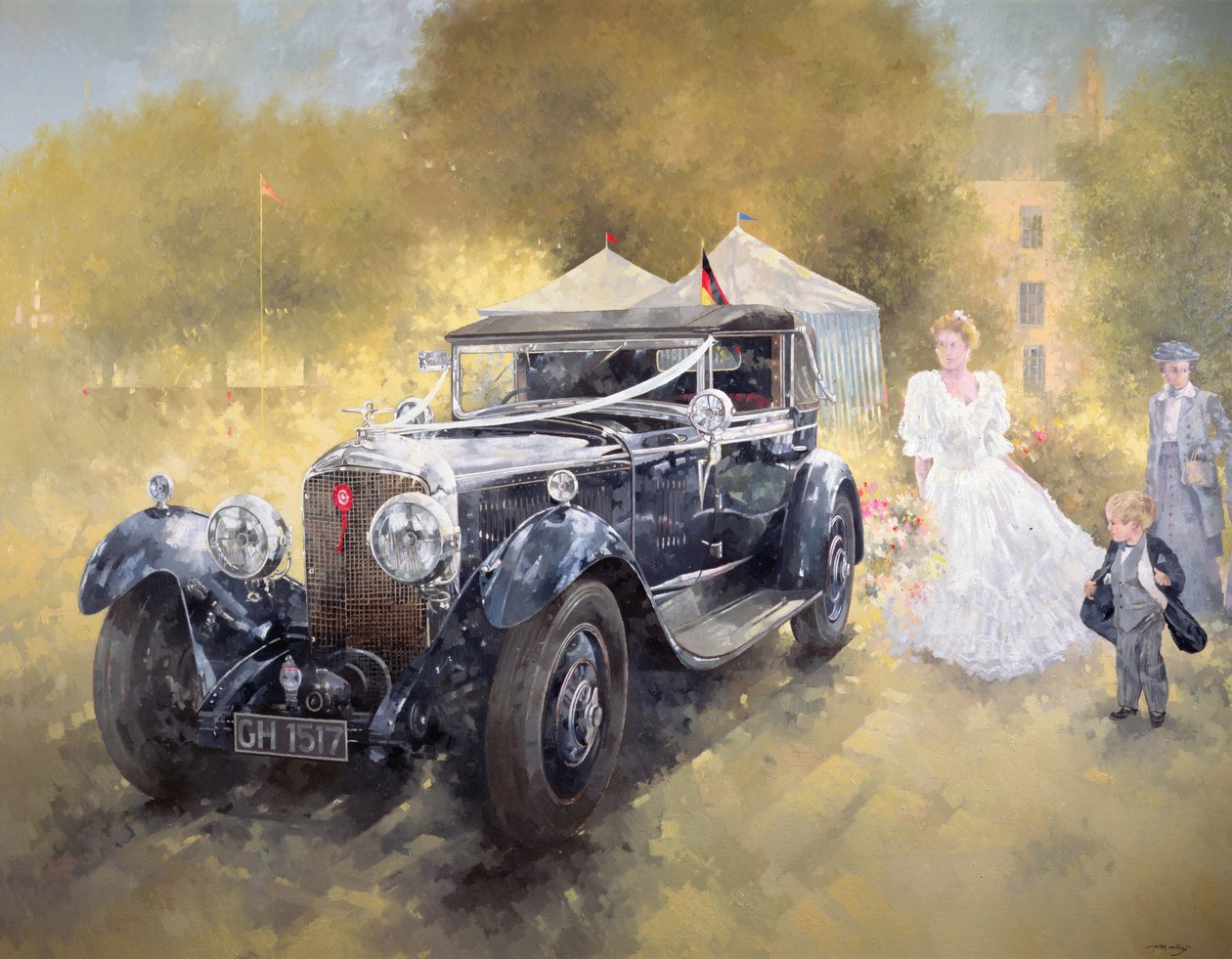 Bentley a nevěsta (olej na plátně) od Peter Miller