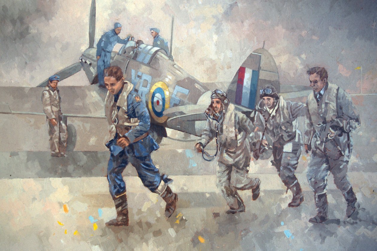 Hurricane Scramble (olej na plátně) od Peter Miller