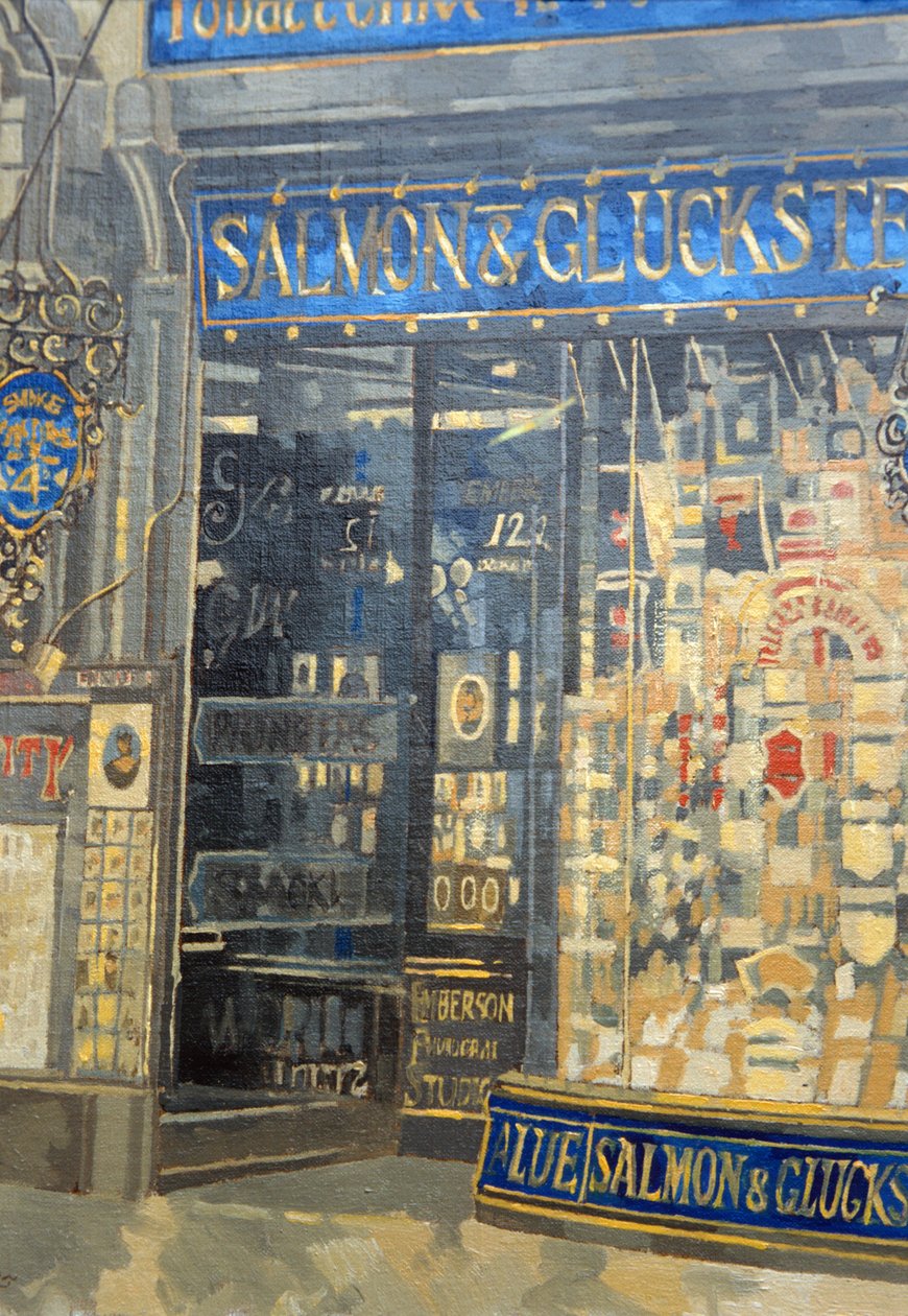 Losos a Gluckstein, Oxford Street (olej na plátně) od Peter Miller
